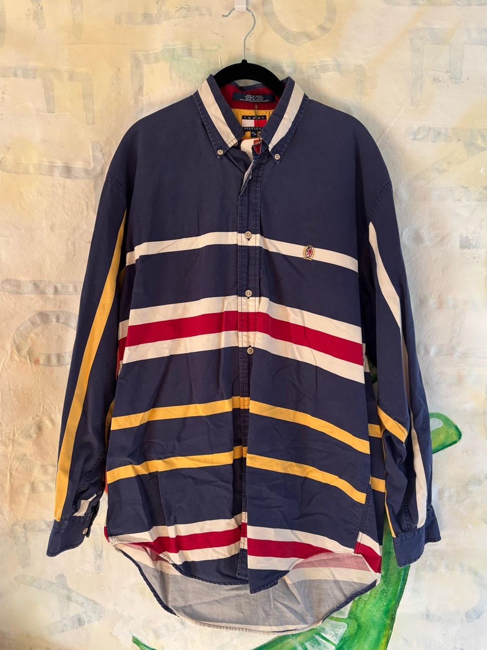 90s Vintage Tommy Hilfiger Multicolor Striped Button-Down Shirt
